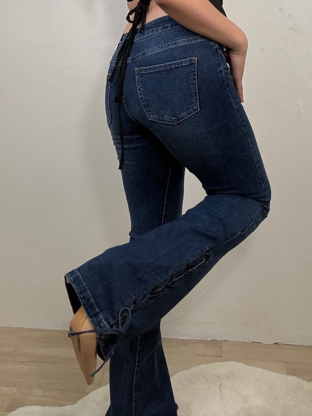 Jeans flare a vita media