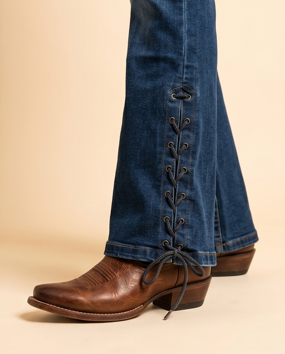 Jeans flare a vita media